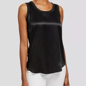 LAFAYETTE 148 NEW YORK Perla Luxe Reversible Silk Charmeuse Blouse - Black